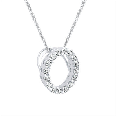 Diamond Pendant with 0.10ct Diamonds in 9K White Gold