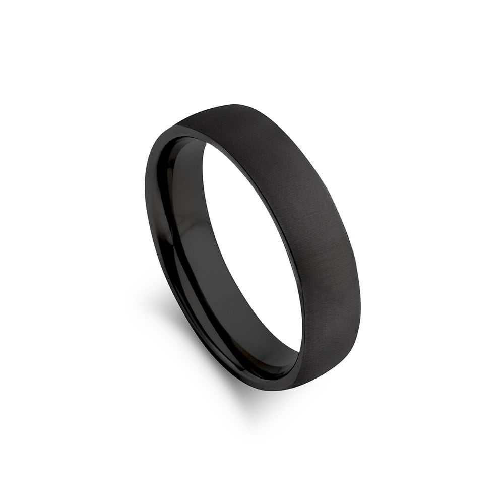 Blaze tungsten mens matte black ring