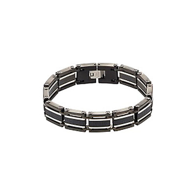 Stainless Steel/Ion plated Black Link Bracelet