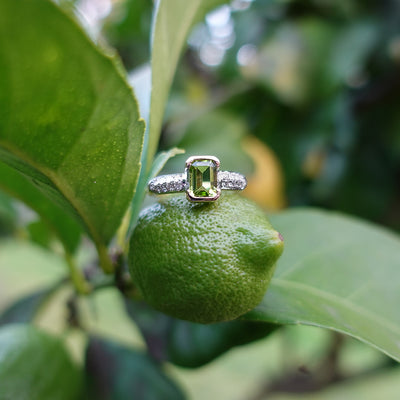 Peridot and Diamond Ring