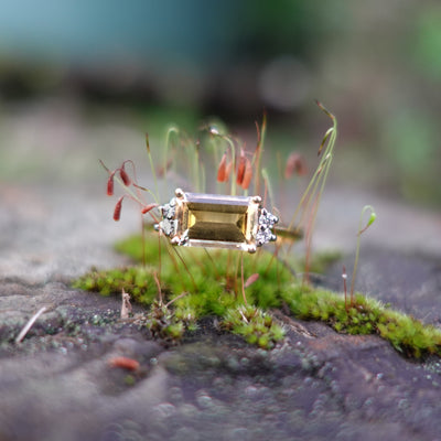 Imperial Topaz and Diamond Ring⠀