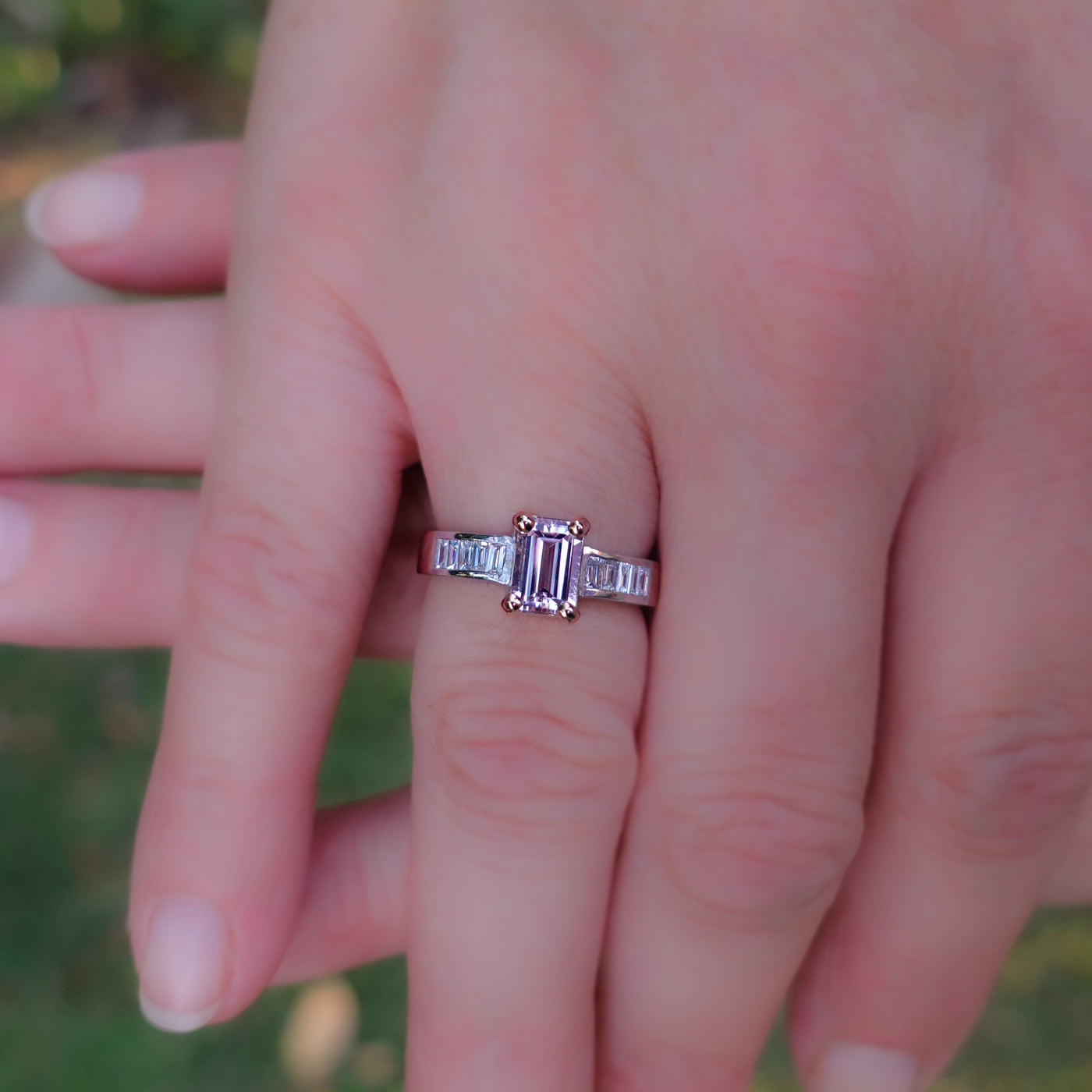 Morganite and diamond ring