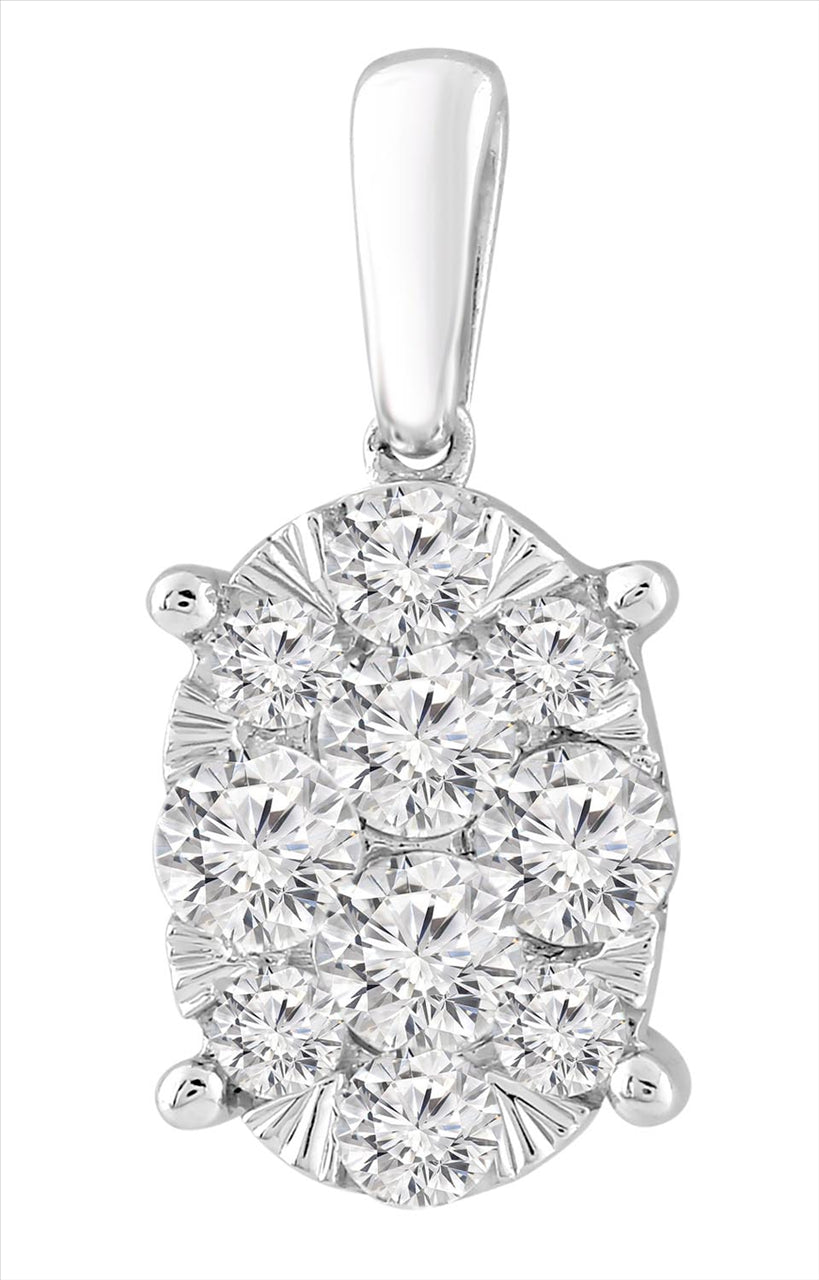 Necklace and Pendant with 0.50ct Diamonds in 9K White Gold