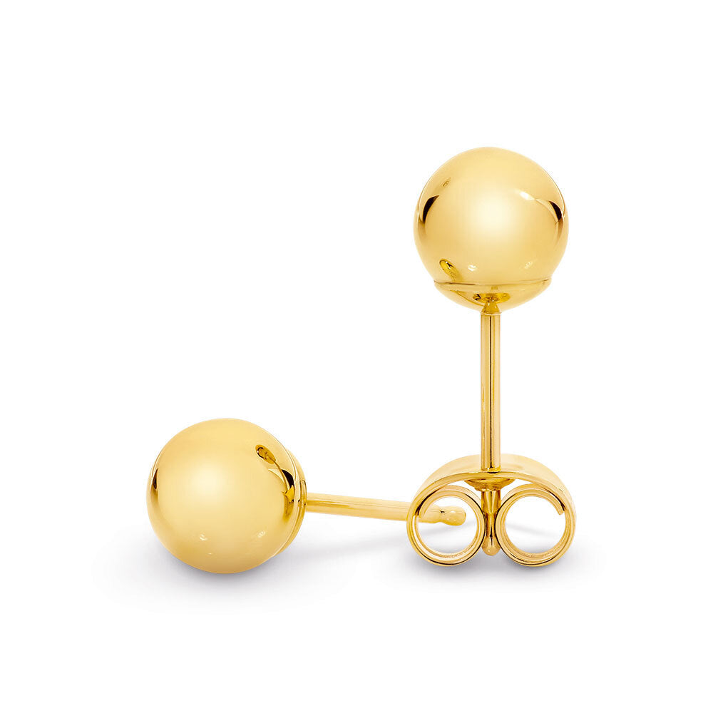 9k Yellow Gold Round 5mm Ball Studs