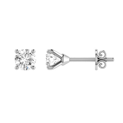 Diamond Stud Earrings with 0.50ct Diamonds in 18ct White Gold - 18WCE50