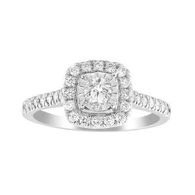 Diamond Cluster Ring with 0.50ct Diamonds in 18ct White Gold