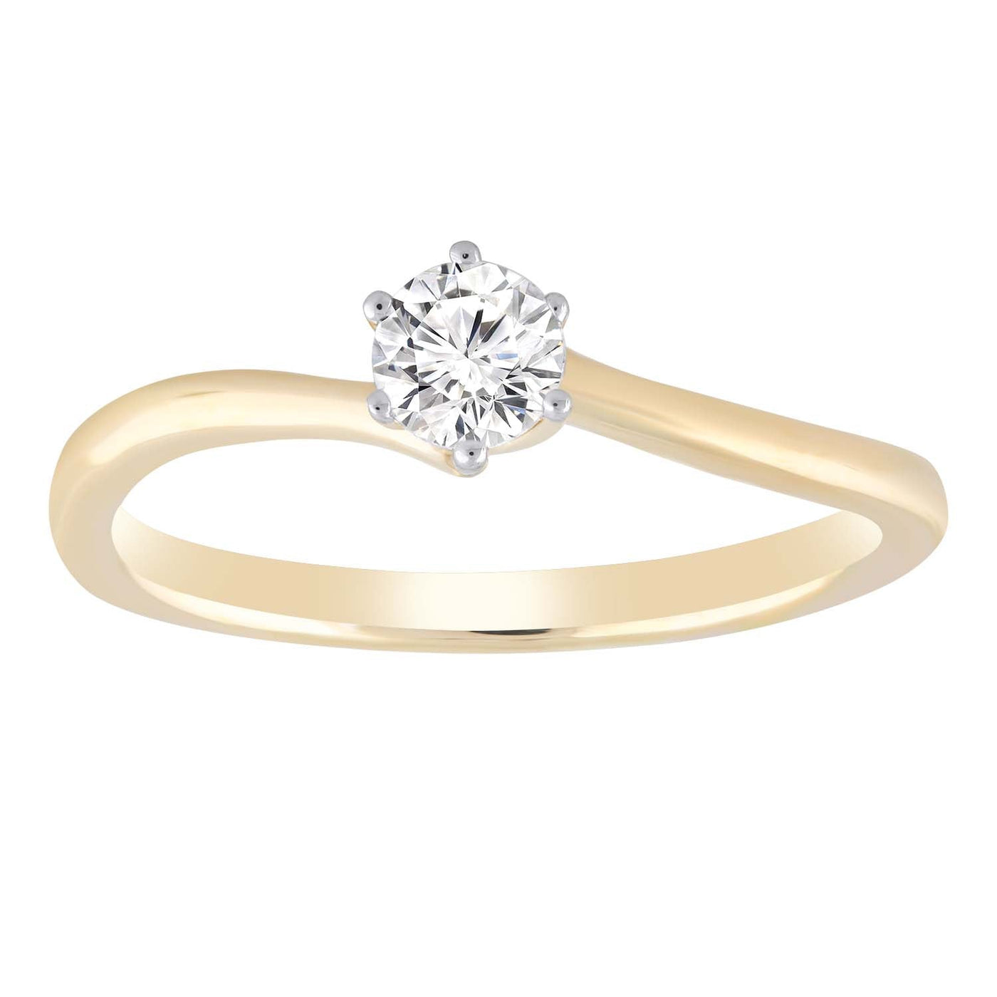 Solitaire Ring with 0.33ct Diamond in 9K Yellow Gold