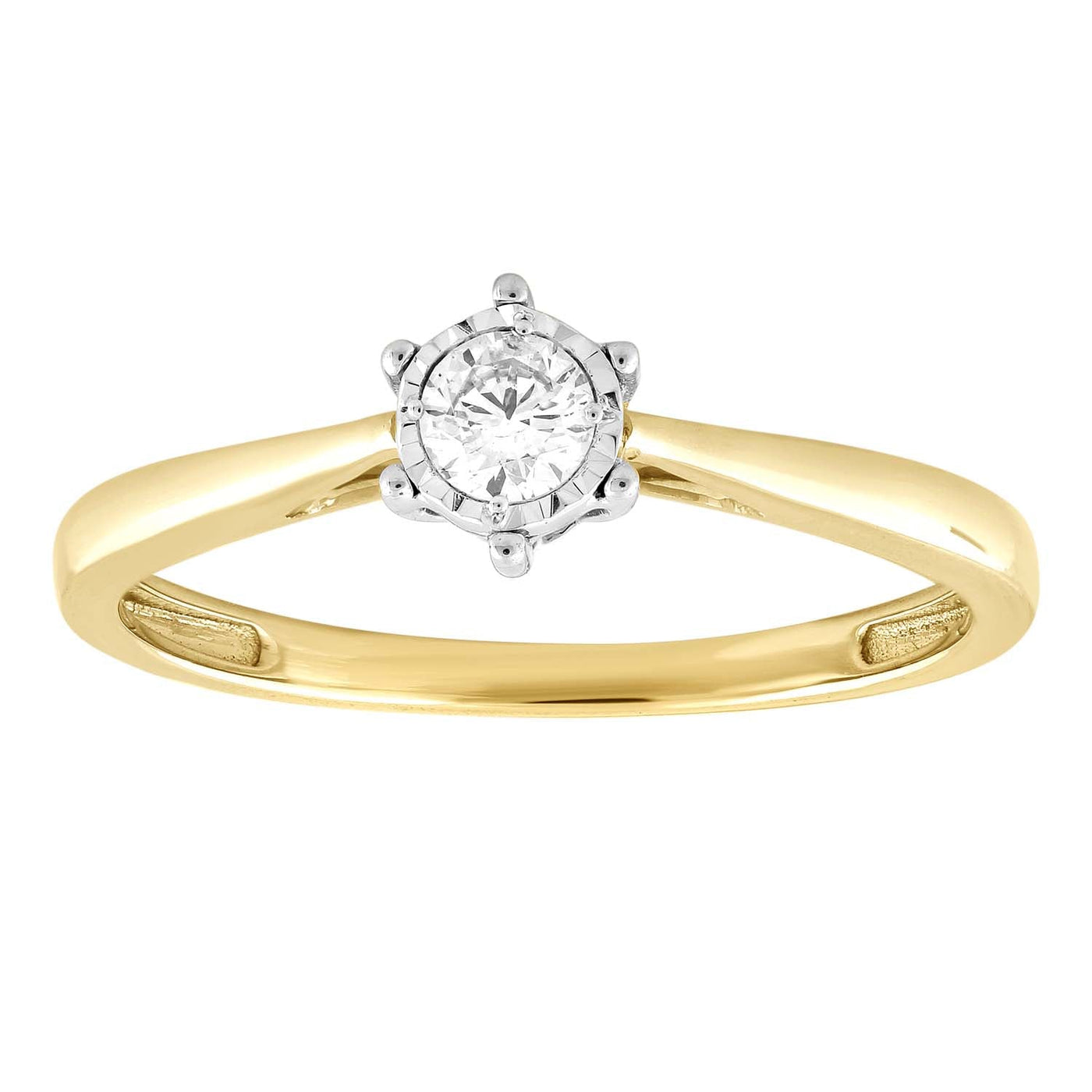 Ring with 0.15ct Diamond in 9K Yellow Gold