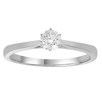 Diamond Solitaire Ring with 0.33ct Diamonds in 18ct White Gold