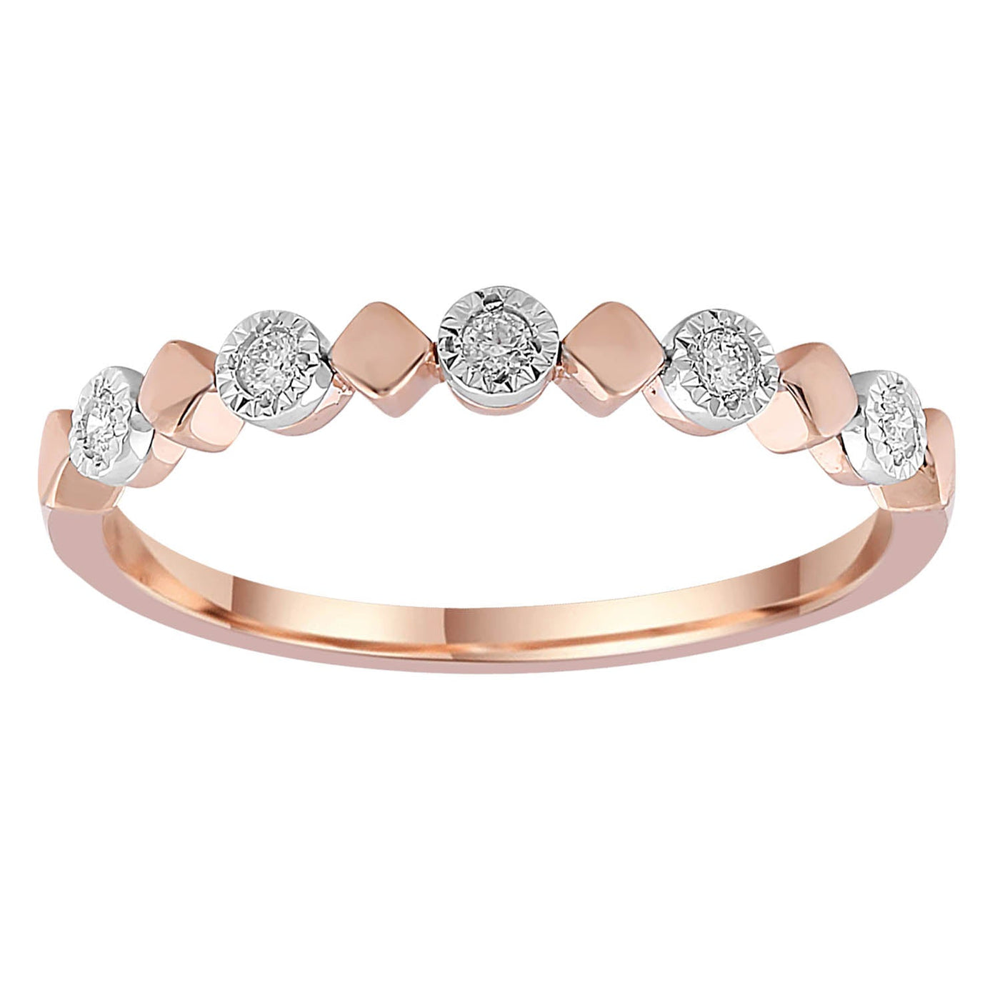 Ring with 0.07ct Diamonds in 9K Rose Gold