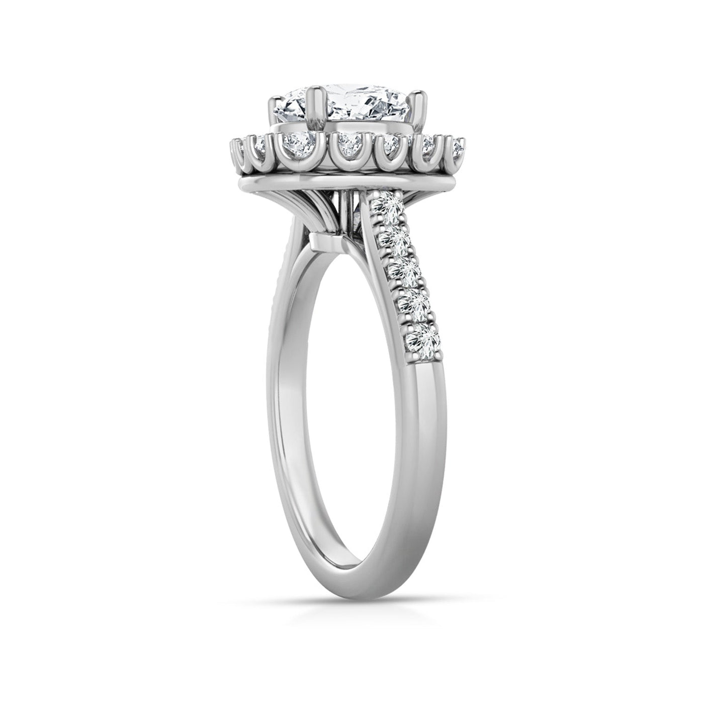 2.75ct Lab Grown Halo Diamond Ring in 18ct White Gold