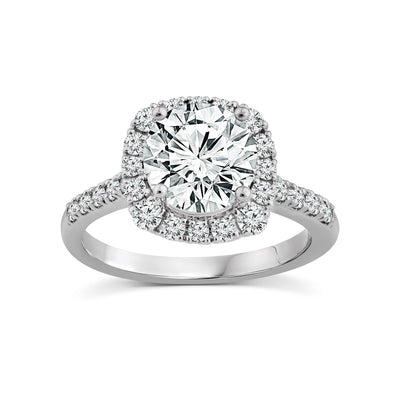 2.75ct Lab Grown Halo Diamond Ring in 18ct White Gold